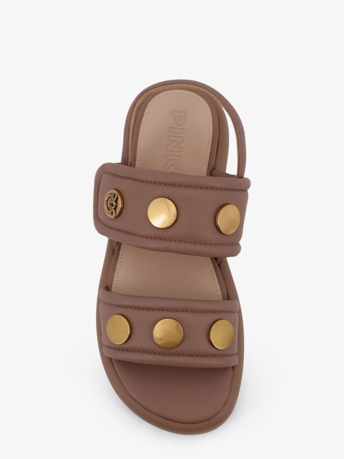 Pinko Fiona Flat Leather Sandals