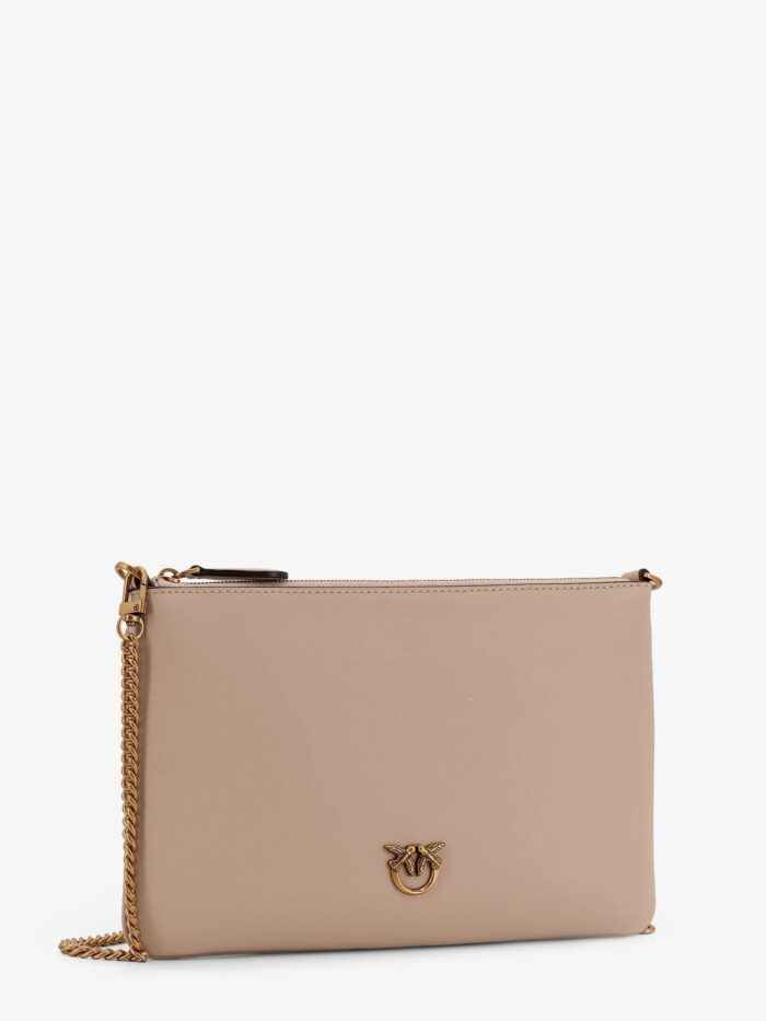 Pinko Flat Love Leather Shoulder Bag