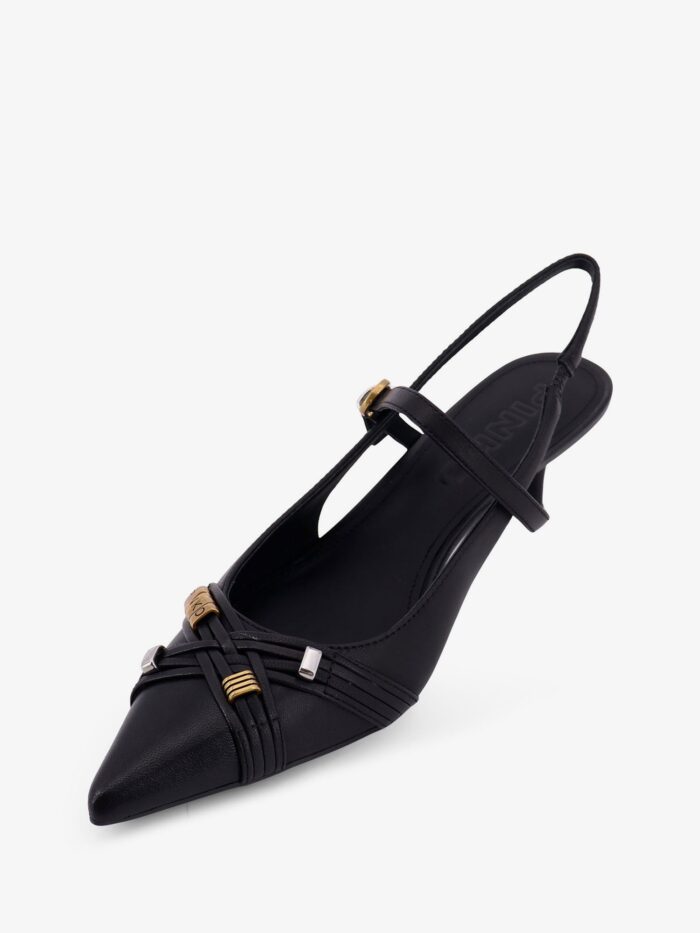 Pinko Gloria 18 Leather Pumps With Metal Lettering Detail