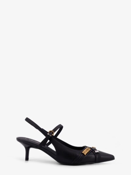 Pinko Gloria 18 Leather Pumps With Metal Lettering Detail