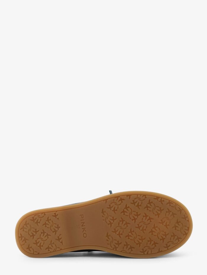 Pinko Grace Suede Loafers With Metal Lettering Logo