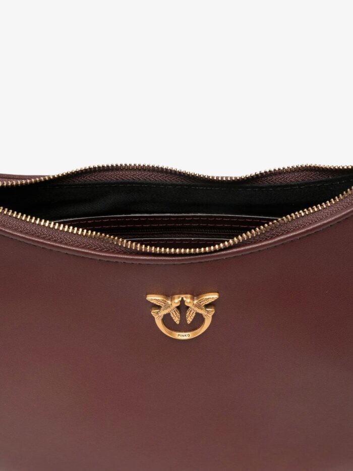 Pinko Half Moon Mini Leather Crossbody Bag