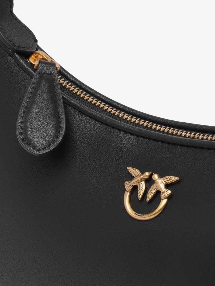 Pinko Half Moon Mini Leather Shoulder Bag