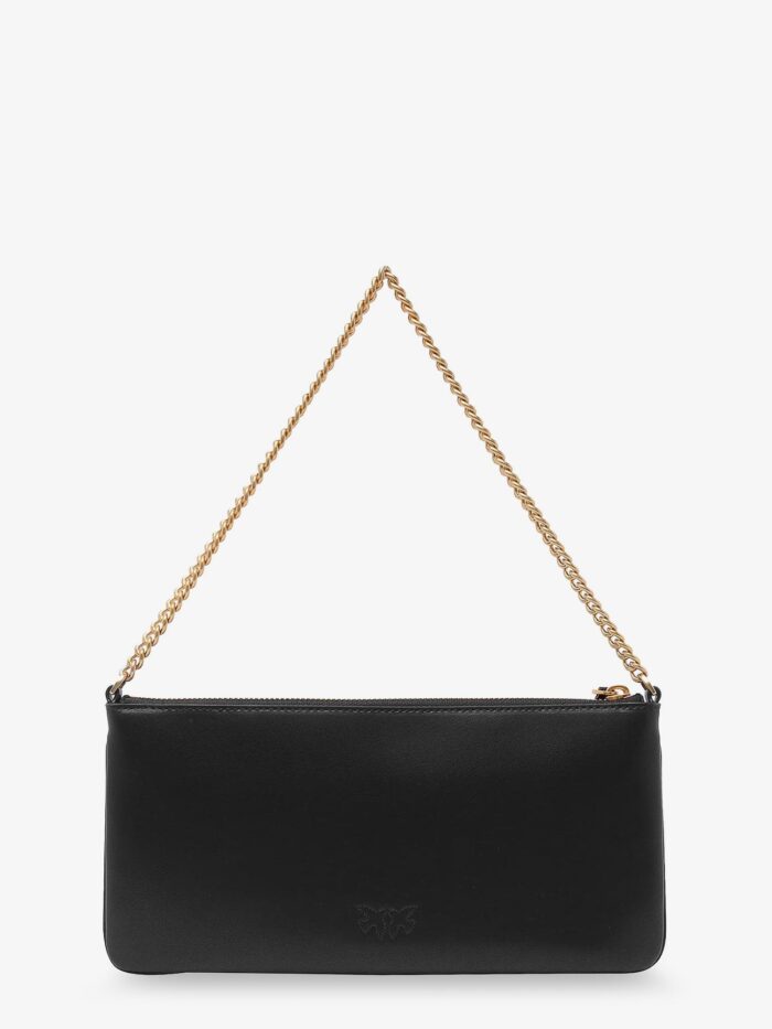 Pinko Horizontal Flat Leather Shoulder Bag