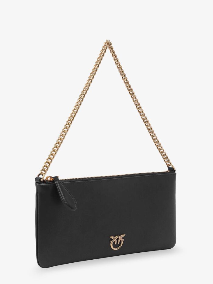 Pinko Horizontal Flat Leather Shoulder Bag