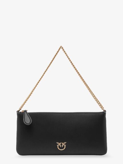 Pinko Horizontal Flat Leather Shoulder Bag