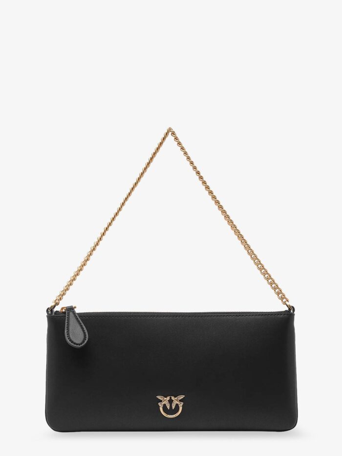 Pinko Horizontal Flat Leather Shoulder Bag