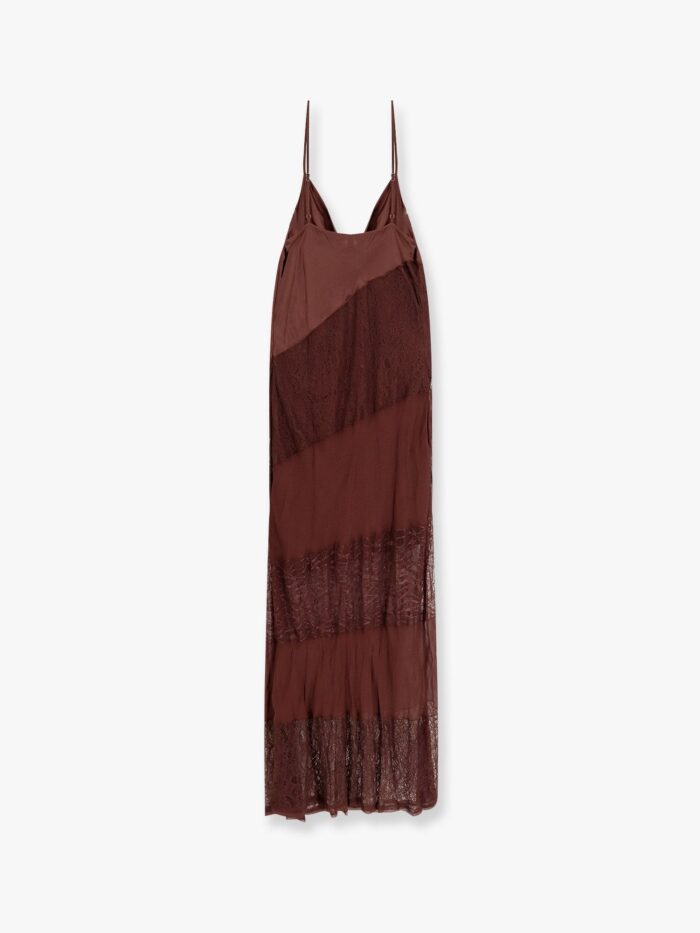 Pinko Ibis Satin And Lace Long Dress