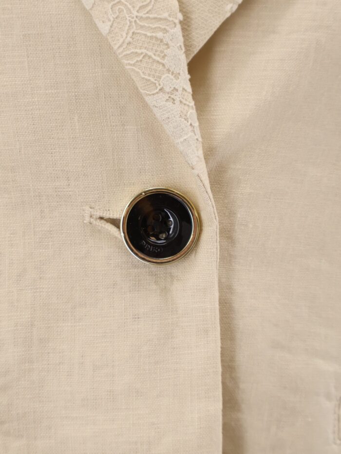 Pinko Idony Embroidered Linen Blazer