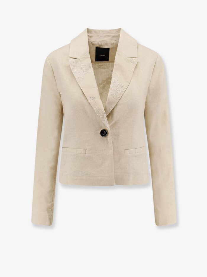 Pinko Idony Embroidered Linen Blazer