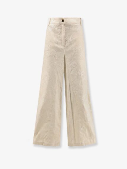 Pinko Ivy Linen Trousers With Embroidery
