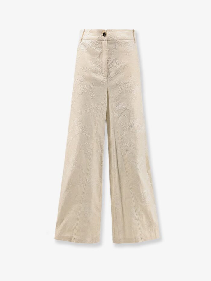Pinko Ivy Linen Trousers With Embroidery