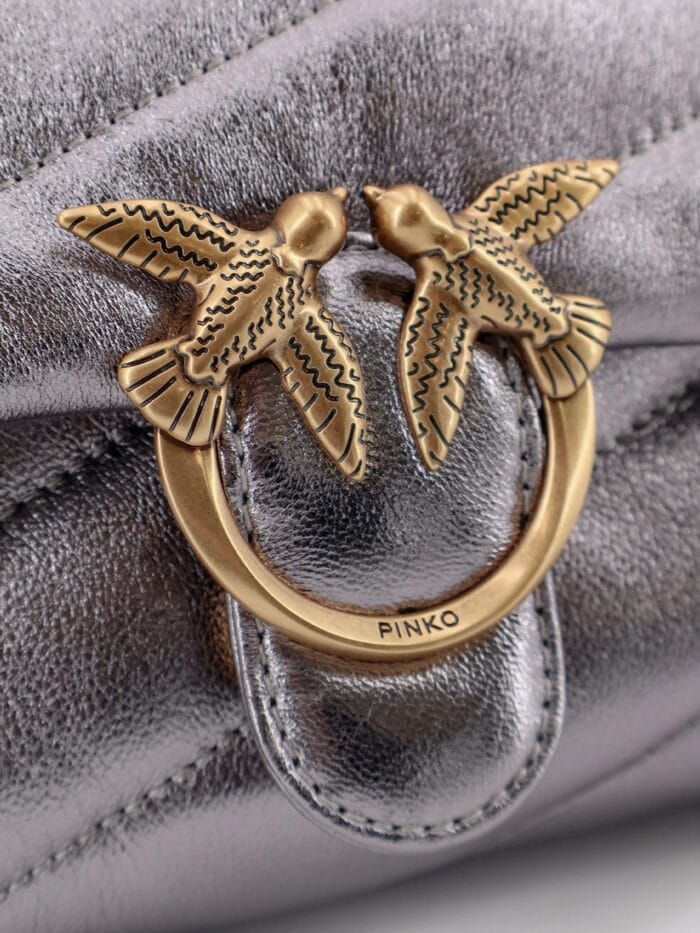 Pinko Laminated Leather Baby Love Puff Crossbody Bag