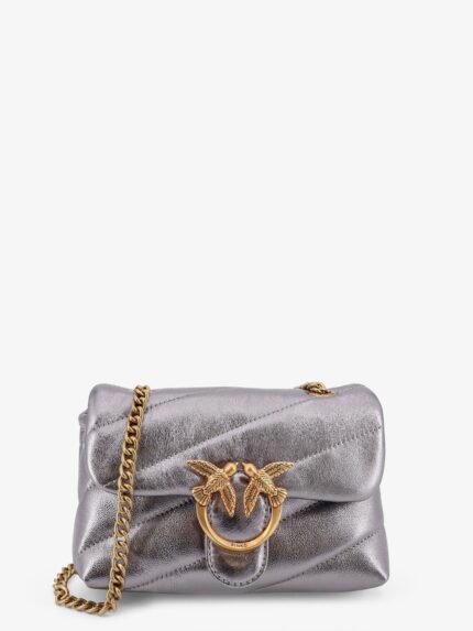 Pinko Laminated Leather Baby Love Puff Crossbody Bag