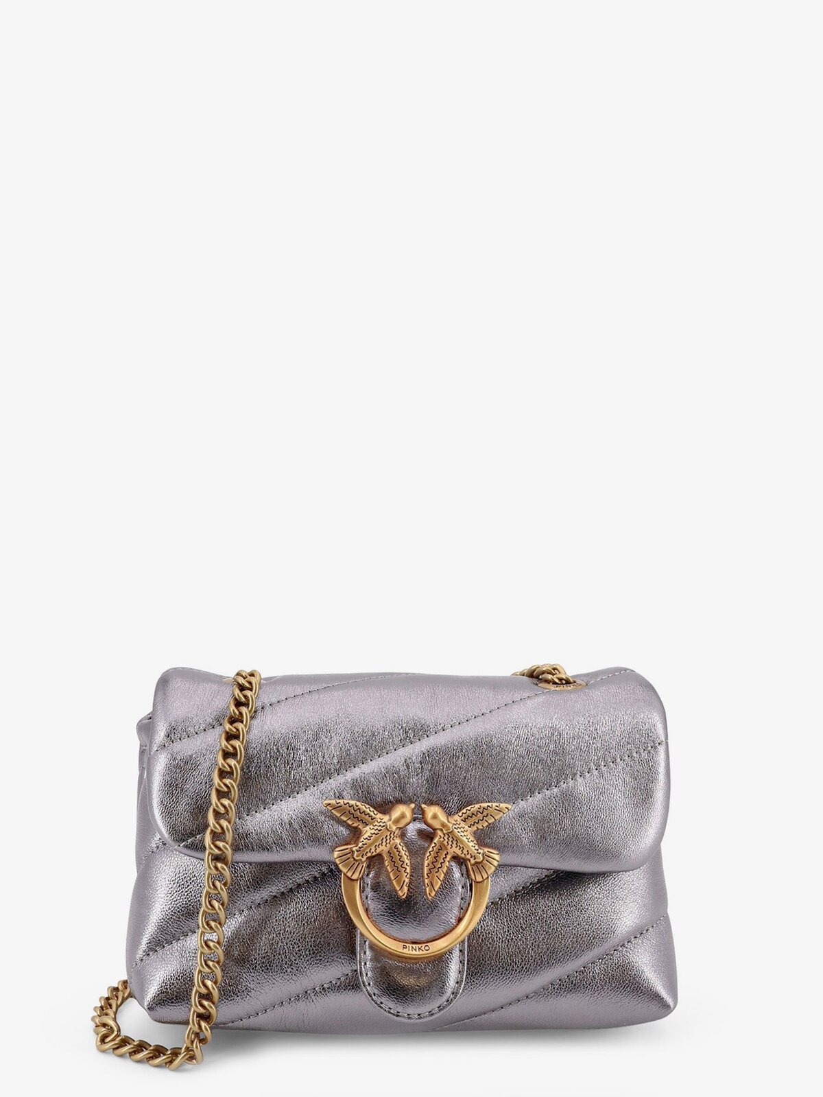 Pinko Laminated Leather Baby Love Puff Crossbody Bag