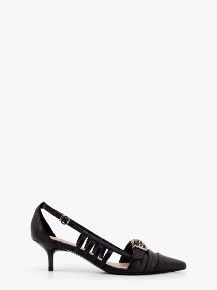 Pinko Leather Gloria Décolleté With Metal Buckle Detail On The Front