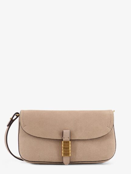Pinko Leather Saddle Flat Crossbody Bag
