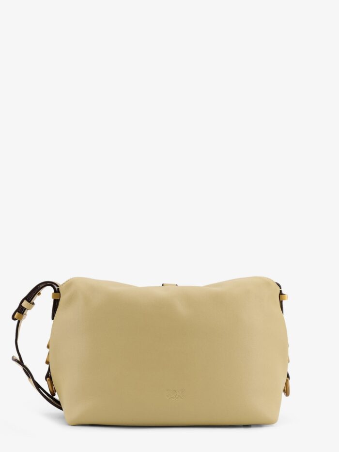 Pinko Leather Shoulder Bag With Logo Metal Detail