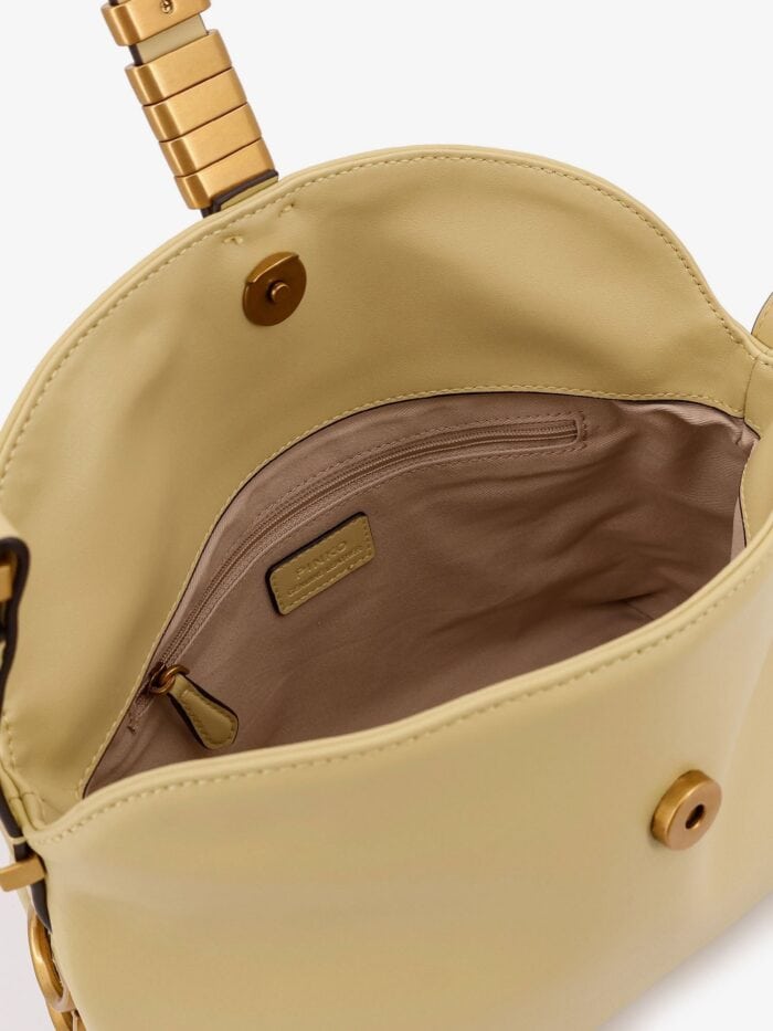 Pinko Leather Shoulder Bag With Logo Metal Detail