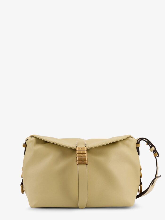 Pinko Leather Shoulder Bag With Logo Metal Detail