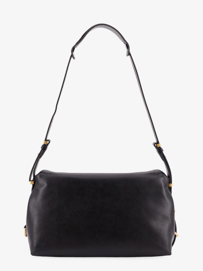 Pinko Leather Shoulder Bag With Metal Detail With Engraved Logo
