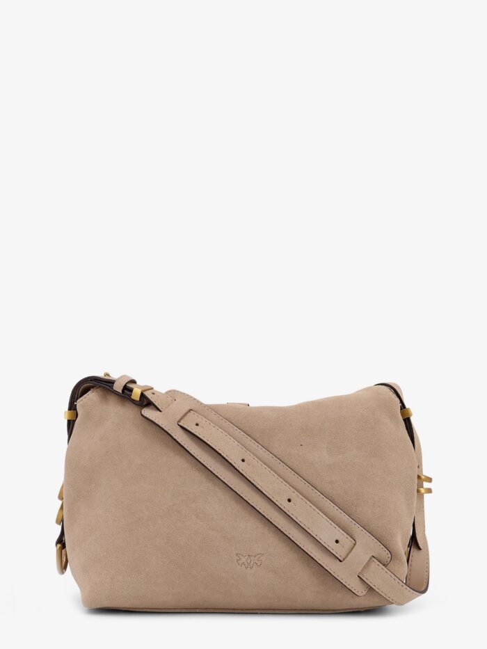 Pinko Leather Shoulder Bag With Metal Logo Detail