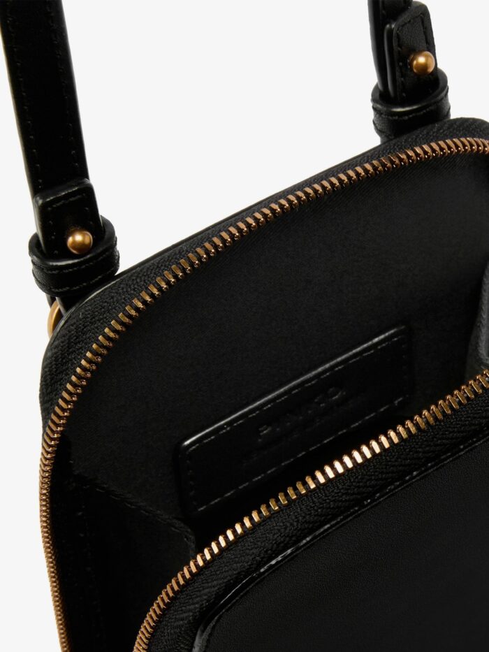 Pinko Leather Smartphone Case With Metal Love Birds Logo