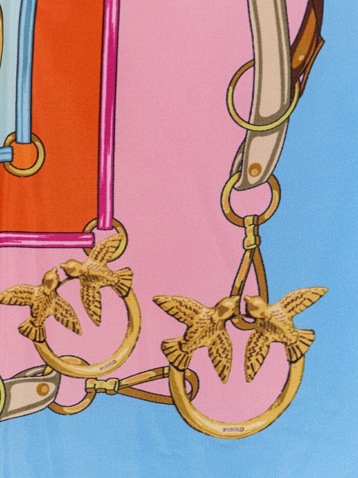 Pinko Limbo Silk And Viscose Blend Foulard With Multicolor Print