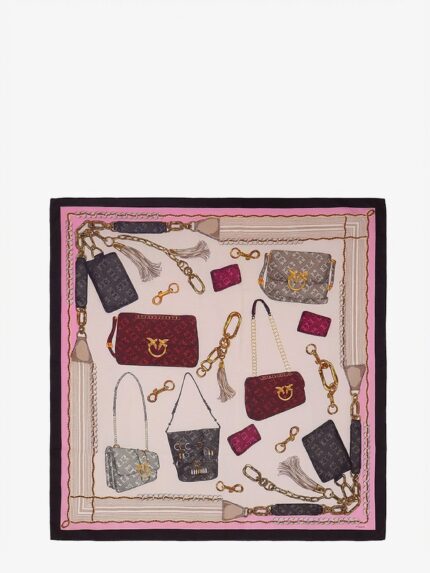 Pinko Limbo Silk And Viscose Blend Foulard With Multicolor Print