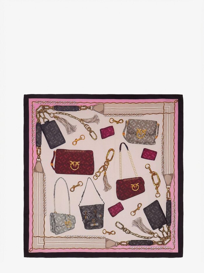 Pinko Limbo Silk And Viscose Blend Foulard With Multicolor Print