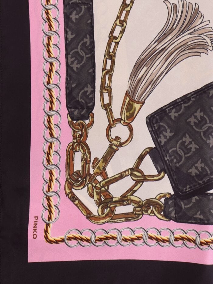 Pinko Limbo Silk And Viscose Blend Foulard With Multicolor Print