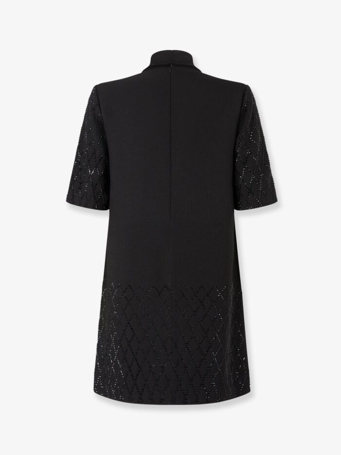 Pinko Lipogramma Short Dress With Rhinestones