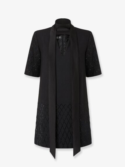 Pinko Lipogramma Short Dress With Rhinestones