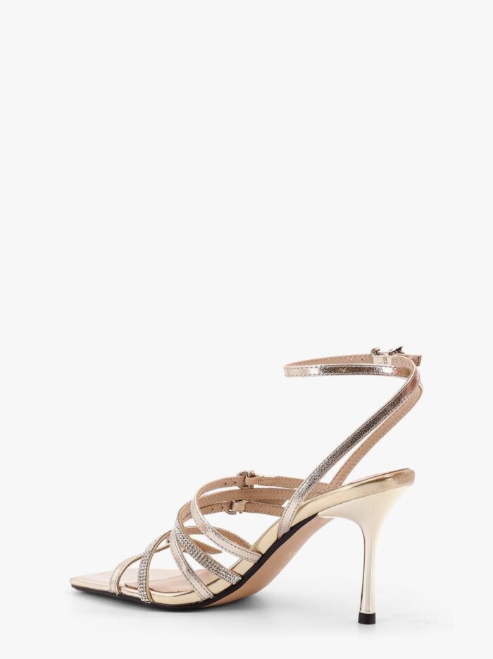 Pinko Lisa Leather Sandals With Rhinestone Strap Detail