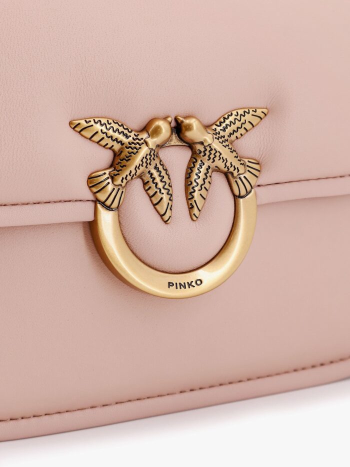 Pinko Love Box Leather Crossbody Bag