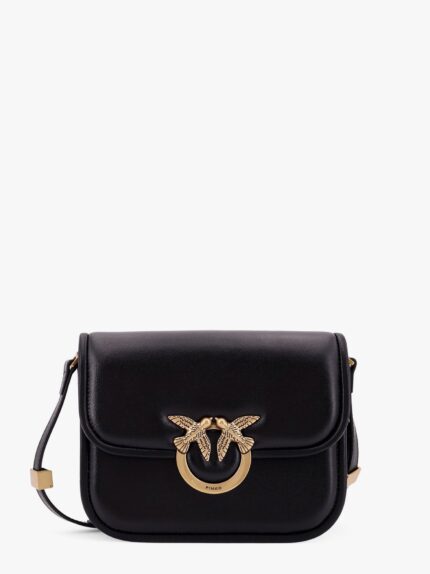 Pinko Love Box Leather Crossbody Bag