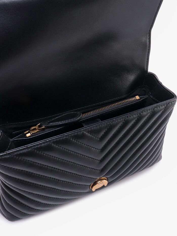 Pinko Love Lady Matelassé Leather Handbag With Love Birds Buckle