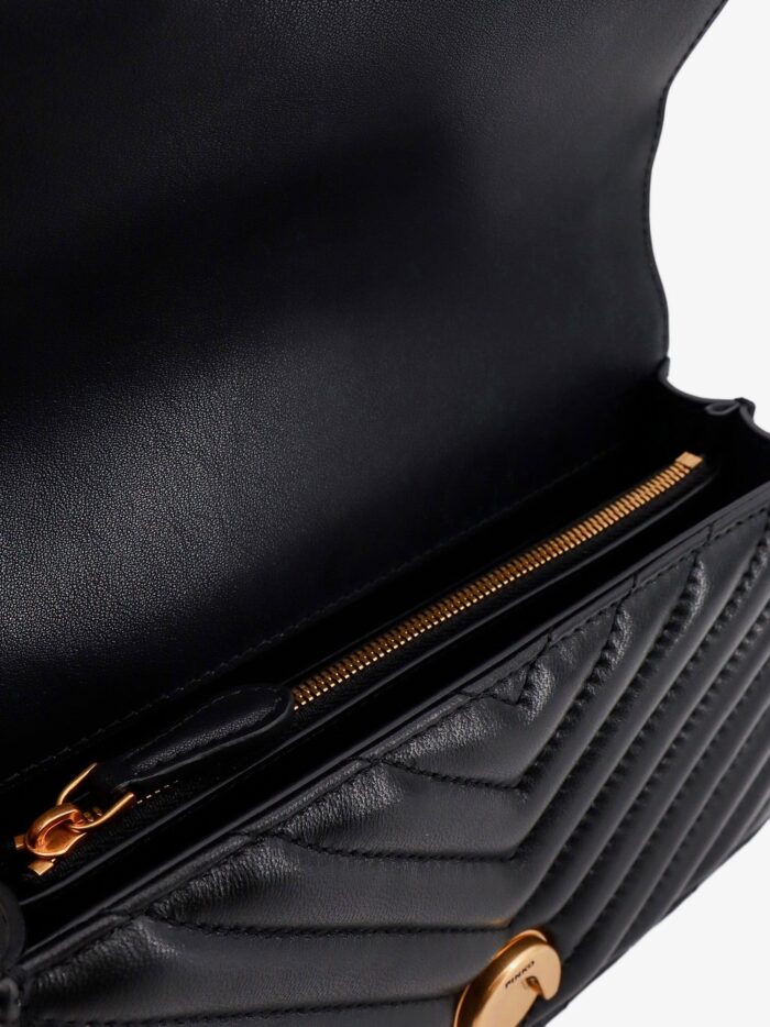 Pinko Love One Mini Matelassé Leather Shoulder Bag