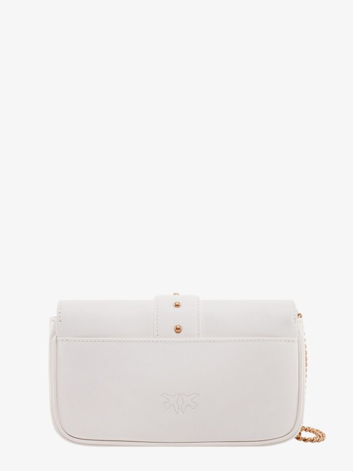 Pinko Love One Pocket Leather Shoulder Bag With Love Birds Buckle