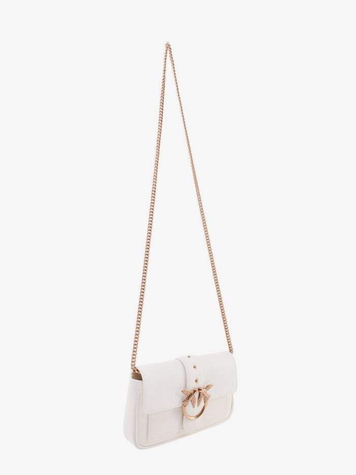 Pinko Love One Pocket Leather Shoulder Bag With Love Birds Buckle