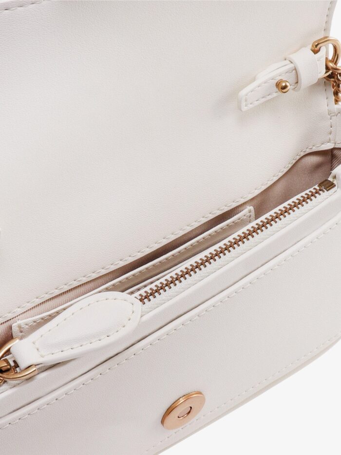 Pinko Love One Pocket Leather Shoulder Bag With Love Birds Buckle