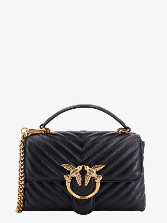Pinko Matelassé Leather Handbag With Iconic Love Birds Buckle