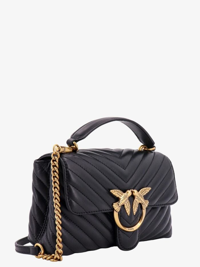 Pinko Matelassé Leather Handbag With Iconic Love Birds Buckle