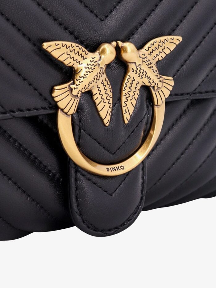 Pinko Matelassé Leather Handbag With Iconic Love Birds Buckle