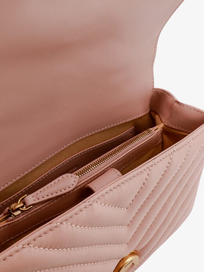 Pinko Matelassé Leather Handbag With Iconic Love Birds Buckle