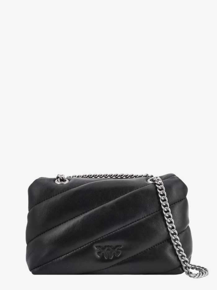 Pinko Matelassé Leather Shoulder Bag With Iconic Love Birds Buckle