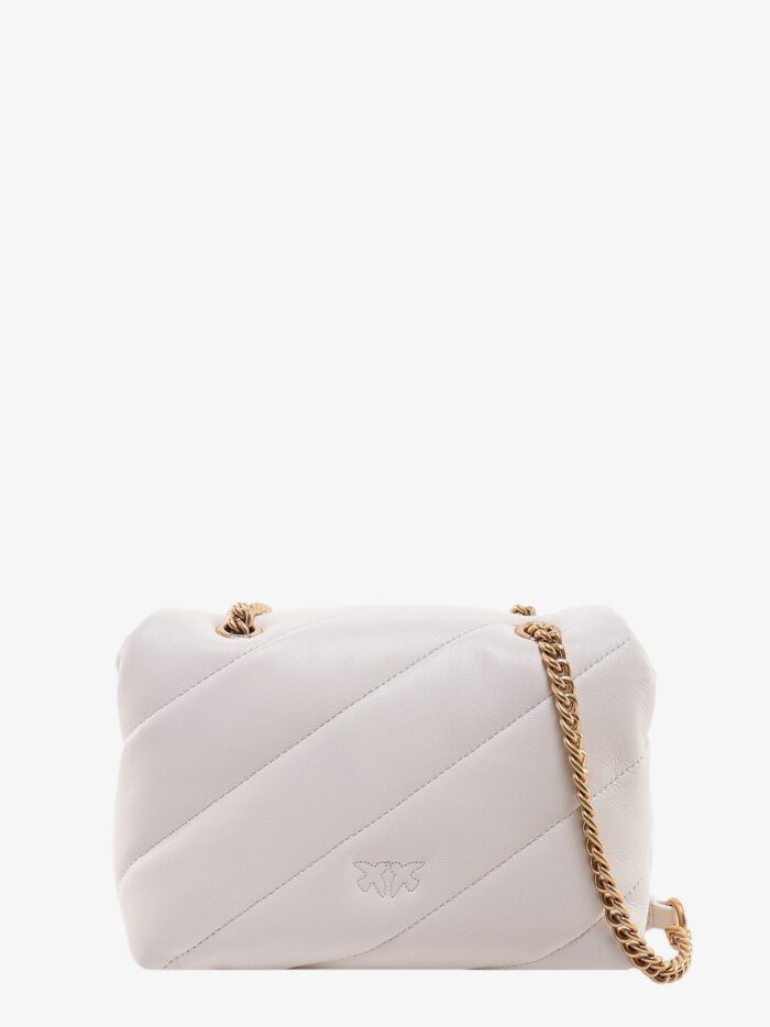Pinko Matelassé Leather Shoulder Bag With Iconic Love Birds Buckle