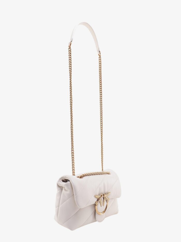 Pinko Matelassé Leather Shoulder Bag With Iconic Love Birds Buckle