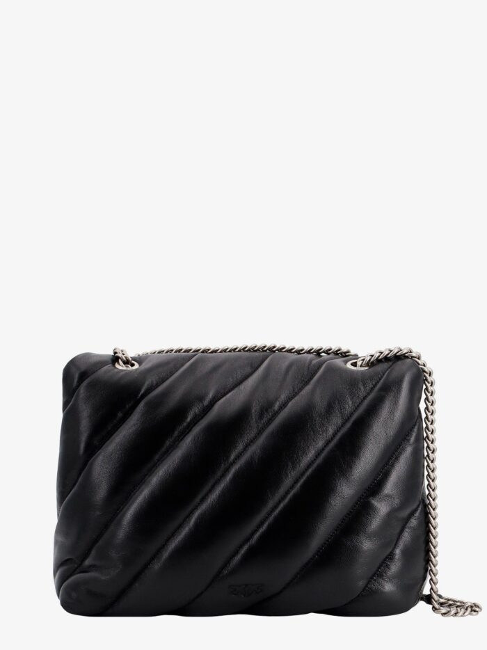 Pinko Matelassé Leather Shoulder Bag With Iconic Love Birds Buckle