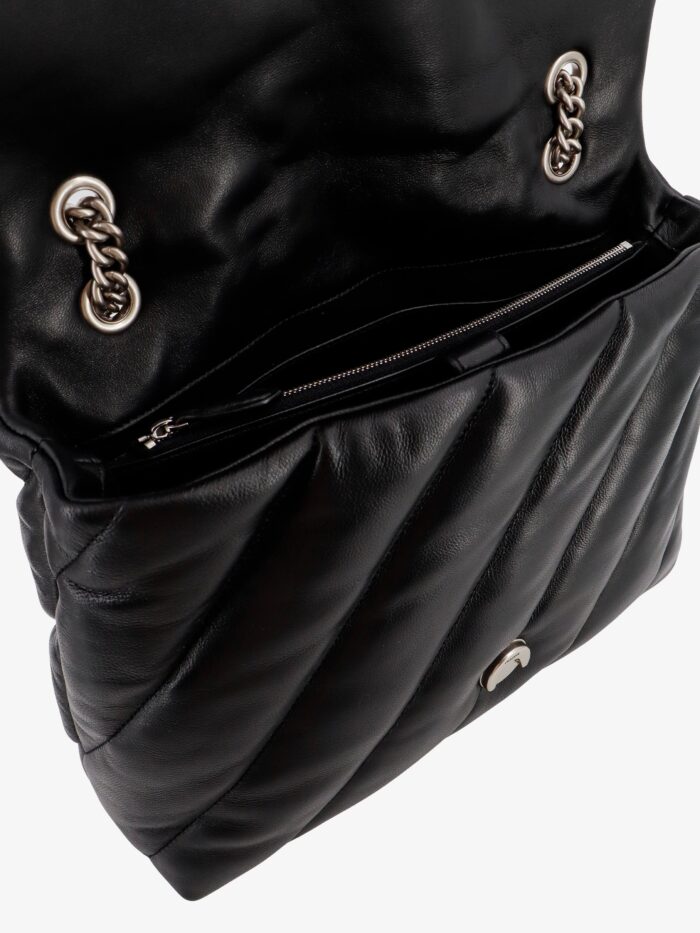 Pinko Matelassé Leather Shoulder Bag With Iconic Love Birds Buckle